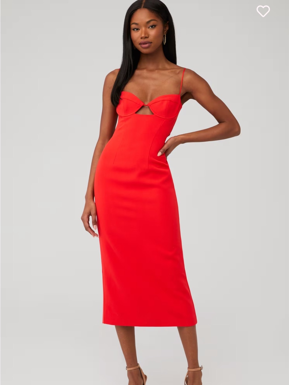 Bardot Vienna Midi Dress / Flame Red-Orange